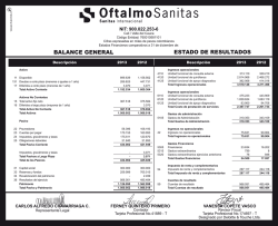 Av. Estados Financieros Oftalmosanitas Cali Enero 2015