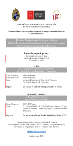 Jornadas Acad&eacute;micas en Psicolog&iacute;a Cultural