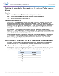 Conversi&oacute;n de direcciones IPv4 al sistema binario
