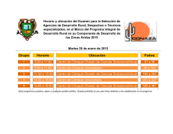 Horarios de examen y entrevistas a ADR,s PRODEZA 2015