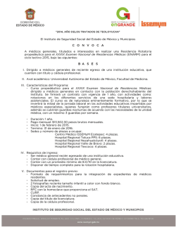 Convocatoria de Residencia M&eacute;dica 2015