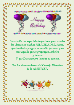 En este d&iacute;a tan especial e importante para ustedes les