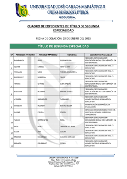 T&iacute;tulo de Segunda Especialidad