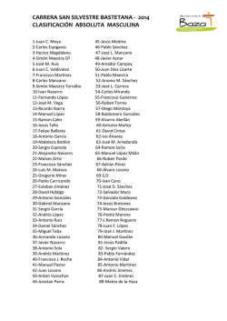 Clasificaci&oacute;n San Silvestre &ndash; Masculino