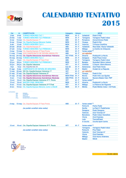 CALENDARIO TENTATIVO 2015 - Federaci&oacute;n Espa&ntilde;ola de P&aacute;del