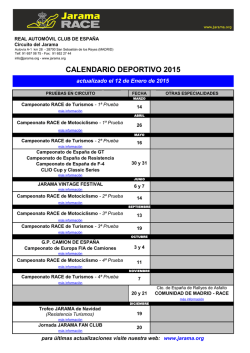 CALENDARIO DEPORTIVO 2015