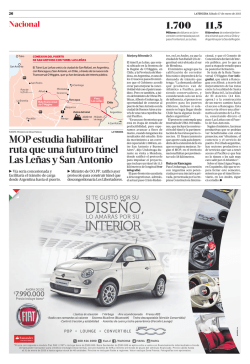 MOP estudia habilitar ruta que una futuro t&uacute;nel Las