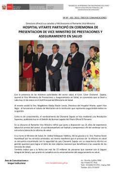 hospital vitarte particip&oacute; en ceremonia de presentacion de vice