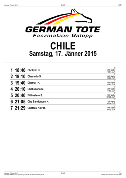 Samstag, 17. J&auml;nner 2015