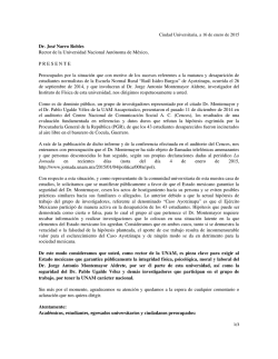 Ciudad Universitaria, a 16 de enero de 2015 Dr. Jos&eacute; Narro Robles