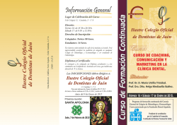 d&iacute;ptico del primer curso - Ilustre Colegio Oficial de Dentistas de Ja&eacute;n