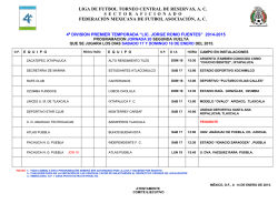 PROGRAMACION 4a DIVISION - Bienvenido