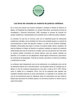 Los foros de consulta en materia de justicia cotidiana