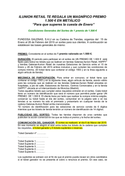 ILUNION RETAIL TE REGALA UN MAGN&Iacute;FICO PREMIO 1.500 &euro; EN