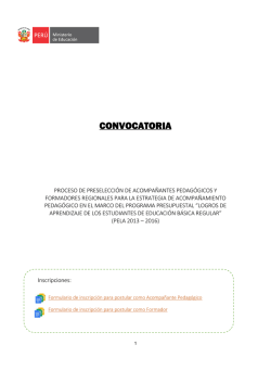 CONVOCATORIA - Ministerio de Educaci&oacute;n del Per&uacute;