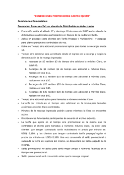 &ldquo;CONDICIONES PROMOCIONES CARPEO QUITO