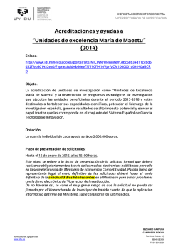 Unidades de excelencia Mar&iacute;a de Maeztu