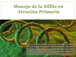 DIAGNOSTICO Y TRATAMIENTO DEL PACIENTE CON SIFILIS
