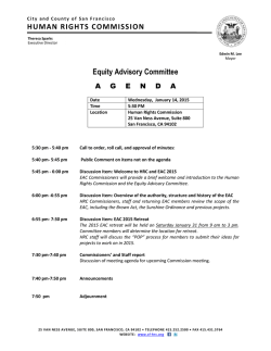 Equity Advisory Committee HUMAN RIGHTS COMMISSION