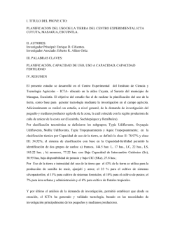 planificacion del uso de la tierra del centro experimiental icta cuyuta