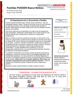 Familias PUEDEN Nueva Noticia - College of Education