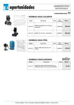Bombas Grundfoss y Wilo