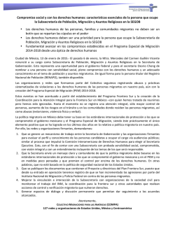 Posicionamiento Subsecretar&iacute;a Migraci&oacute;n - M&eacute;xico