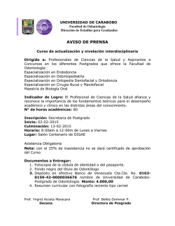 AVISO DE PRENSA - Facultad de Odontolog&iacute;a de la Universidad de