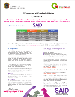 Conv Said 2015-2016 VP - Preinscripci&oacute;n preescolar, primaria y