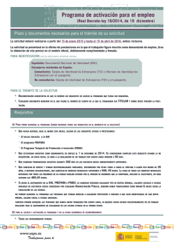 Hoja informativa - Servicio P&uacute;blico de Empleo Estatal