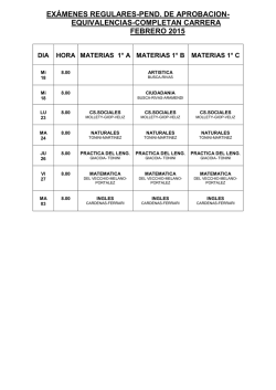 mesas de examen febrero 2015