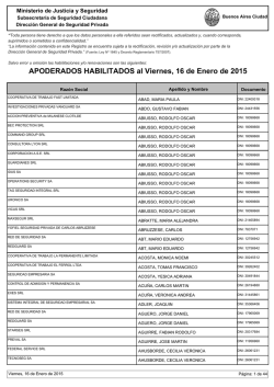 APODERADOS HABILITADOS al Viernes, 16 de Enero de 2015
