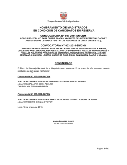 nombramiento de magistrados en condicion de candidatos en reserva