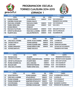 Programaci&oacute;n - Prodefut Soccer