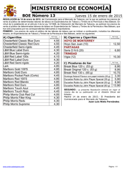 MINISTERIO DE ECONOM&Iacute;A BOE N&uacute;mero 13