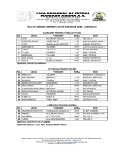 ROL DE JUEGOS DOMINGO 18 DE ENERO DE