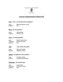 Lecturas Complementarias 2&ordm; B&aacute;sico 2015