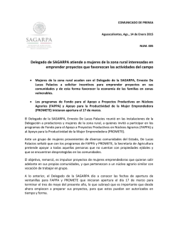 Delegado de SAGARPA atiende a mujeres de la zona rural