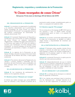 Reglamento promoci&oacute;n A Clases recargados de cosas