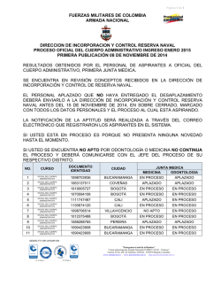 PRIMERA PUBLICACION PROCESO CADETE ADMINISTRATIVO