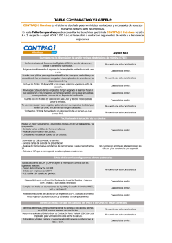 CONTPAQi&reg; N&oacute;minas / Tabla comparativa vs Aspel&reg;