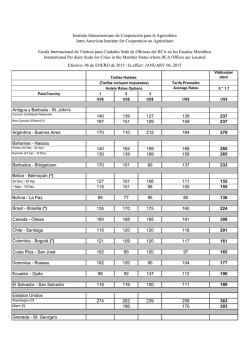 Escala internacional de vi&aacute;ticos para ciudades sede de