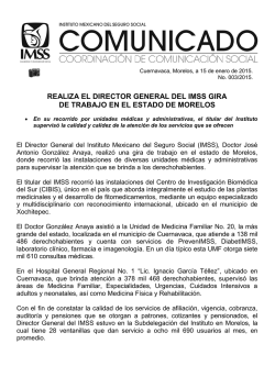realiza el director general del imss gira de trabajo en el estado de