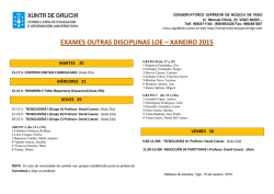 EXAMES OUTRAS DISCIPLINAS LOE &ndash; XANEIRO 2015