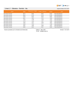 L&iacute;nea L1 - S&aacute;bados - Intendencia Municipal de Montevideo