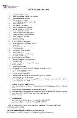 LISTA DE &Uacute;TILES Pre-Kinder - Colegio San Antonio Villa Alemana.