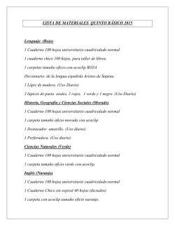 LISTA DE MATERIALES TERCERO B&Aacute;SICO 2014