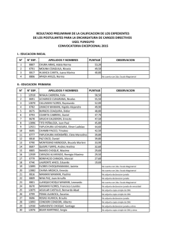 CUADRO PRELIMINAR DE CALIFICACION