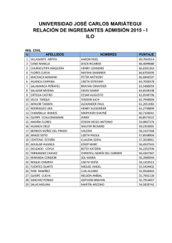 Resultado Ingresantes Ilo - Universidad Jos&eacute; Carlos Mari&aacute;tegui