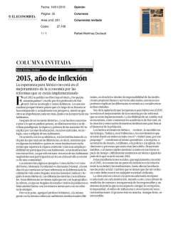 2015, a&ntilde;o de i nflexi&oacute;n